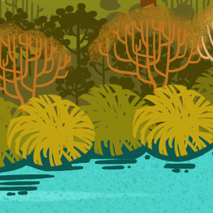 Ícone da sessão Sobre o Projeto: ilustração de vegetação aquática